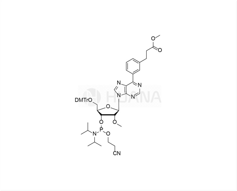 DMTr-2'-O-Me-6-Deamino-6- ((m-éster metílico del ácido benzenopropanoico) -rA-3'-CE-fosforamidita