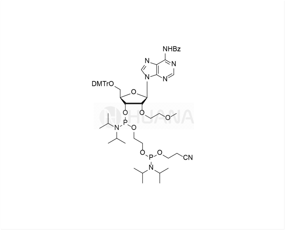 DMTr-2'-O-MOE-rA(Bz)-3'- ((2-cianetoxi) ((diisopropilaminó) fosforamidita) - etilo-diisopropilfosforamidita