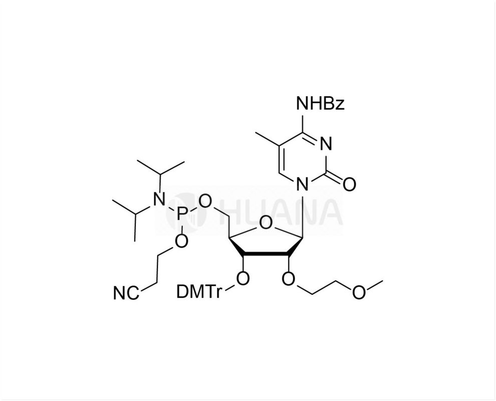 3'-O-DMTr-2'-O-MOE-5-Me-rC ((Bz)-5'-CE-Fosforamidita