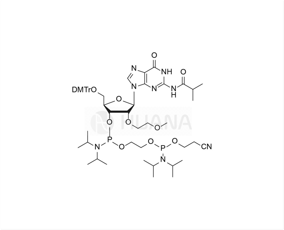 5'-O-DMT-2'-O-MOE-rG ((iBu)-3'- ((2-cianetoxi) ((diisopropilamino) fosforamidito) - etilo-diisopropilfosforamidito